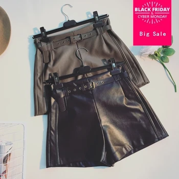 Wide leg shorts women 2018 spring new Korean version high waist was thin PU leather outside wear shorts wj1755 with belt
Wide leg shorts women 2018 spring new Korean version high waist was thin PU leather outside wear shorts wj1755 with belt