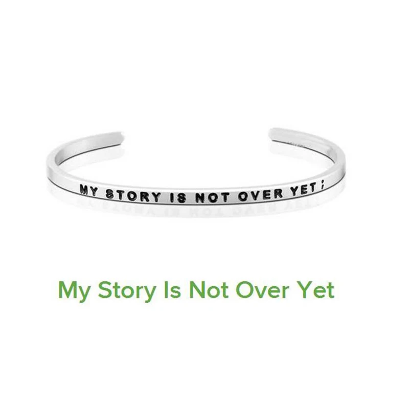 BR Customized Carving My Story Is Not Over Yet Inspirational Quote Mantra Bangle Bracelet For Women Stainless Steel Cuff Bangle
BR Customized Carving My Story Is Not Over Yet Inspirational Quote Mantra Bangle Bracelet For Women Stainless Steel Cuff Bangle
