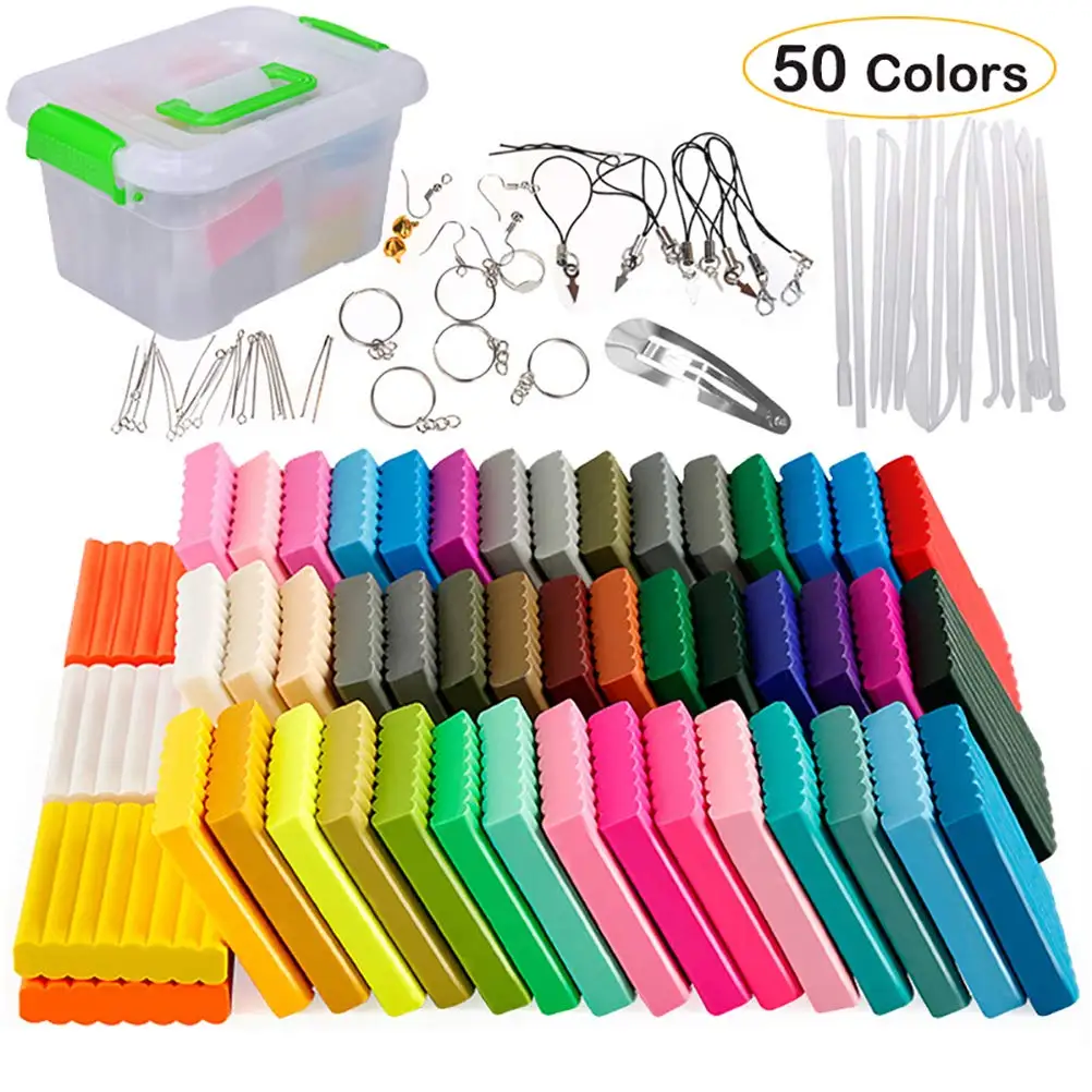 Polymer Clay 50 Colors Oven Bake Clay Art DIY Colored Clay Kit with Modeling Tools and Accessories Non-toxic Gifts for Kids
Polymer Clay 50 Colors Oven Bake Clay Art DIY Colored Clay Kit with Modeling Tools and Accessories Non-toxic Gifts for Kids
