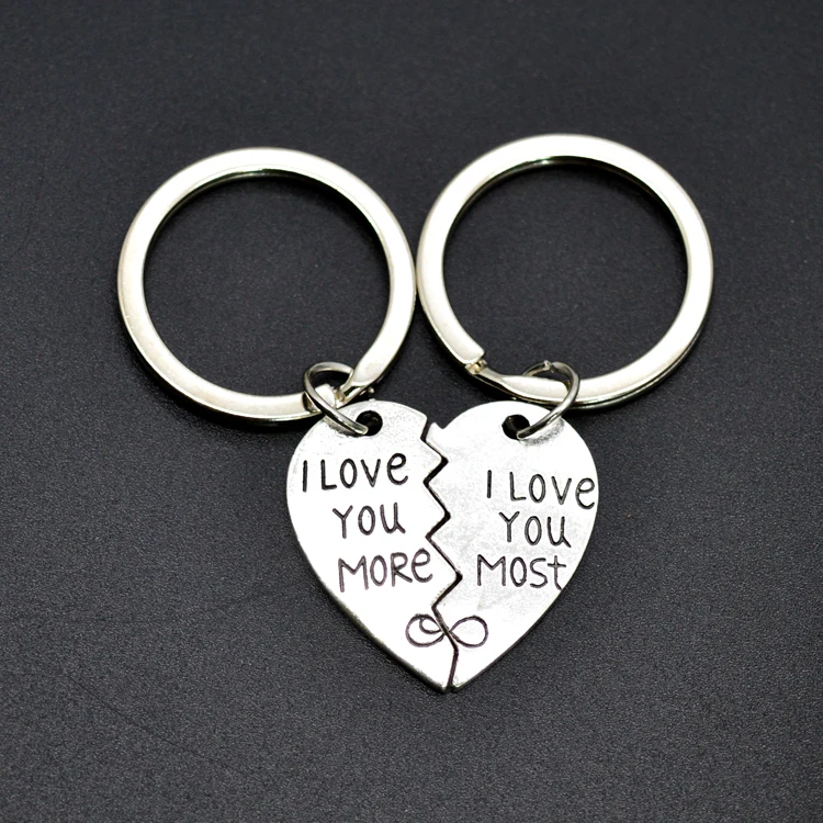 Valentines Day Gift for Girlfriend Boyfriend 2pc Heart Keychain Couple Jewelry I Love You More & I Love Most keychain
Valentines Day Gift for Girlfriend Boyfriend 2pc Heart Keychain Couple Jewelry I Love You More & I Love Most keychain