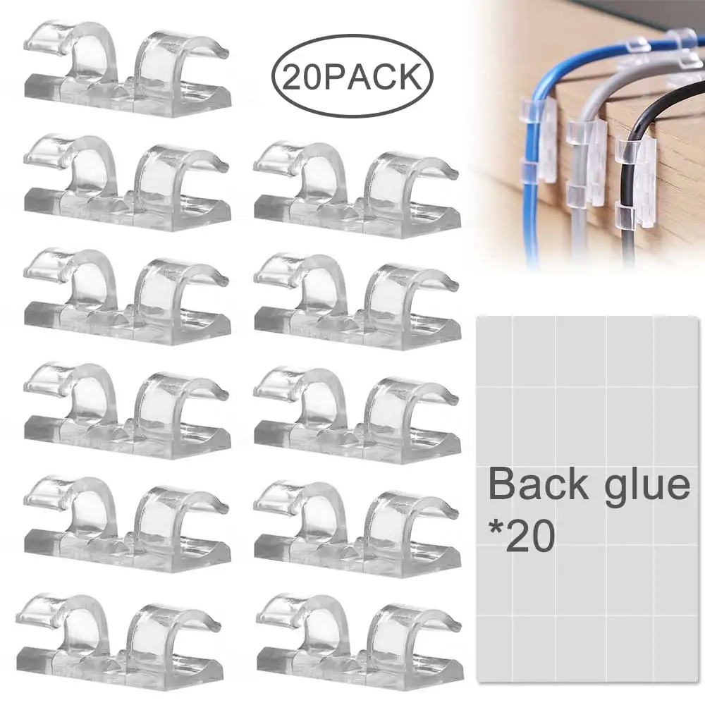 20PCS/set Transparent Wire Cable Clips Organizer Cable Clamp Management Holder USB Charging Data Line Cable Winder With 3M glue
20PCS/set Transparent Wire Cable Clips Organizer Cable Clamp Management Holder USB Charging Data Line Cable Winder With 3M glue