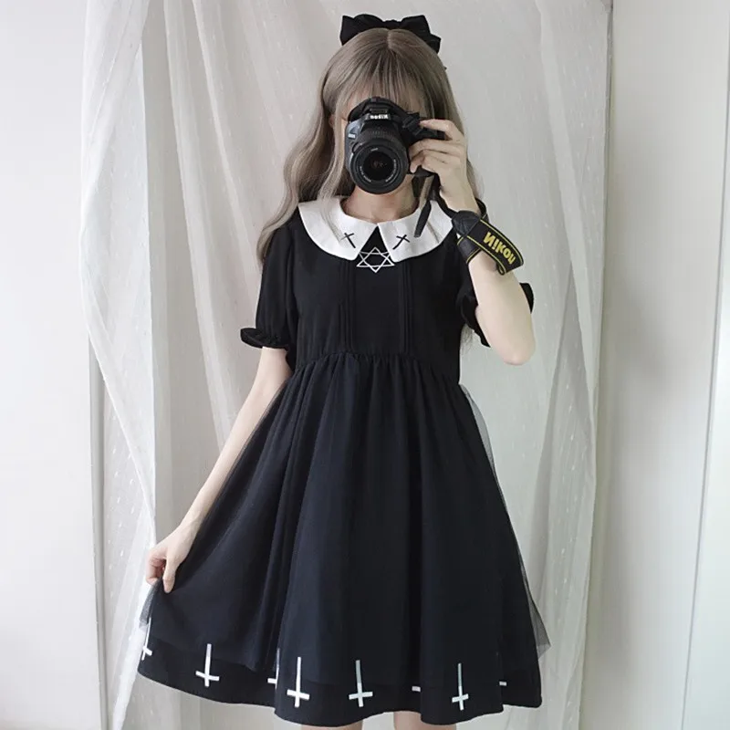 Summer Women Harajuku Cross Star Cosplay Female Dress Japanese Lolita Gothic Kawaii Style Tulle Vestidos Cute Girl Dresses
Summer Women Harajuku Cross Star Cosplay Female Dress Japanese Lolita Gothic Kawaii Style Tulle Vestidos Cute Girl Dresses