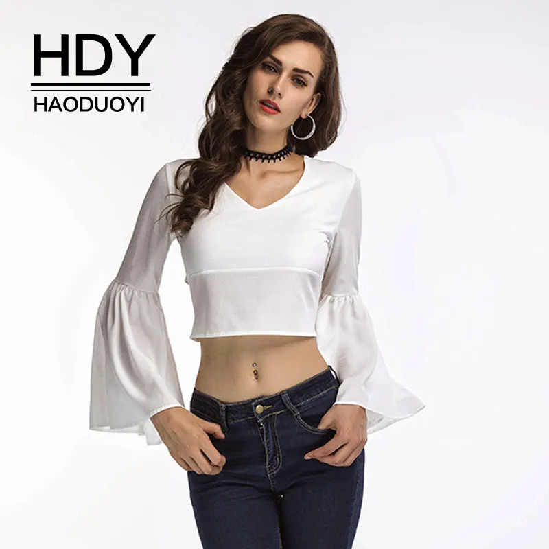 Женские короткие футболки HDY Haoduoyi сексуальные открытые рубашки с открытой спиной
