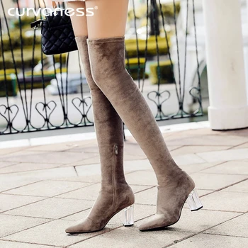 Curvaness 2019 Fashion Stretch Fabric Sock Boots Over-the-Knee Sexy Square Heel Thigh High Pointed Toe Woman Boot Black
Curvaness 2019 Fashion Stretch Fabric Sock Boots Over-the-Knee Sexy Square Heel Thigh High Pointed Toe Woman Boot Black
