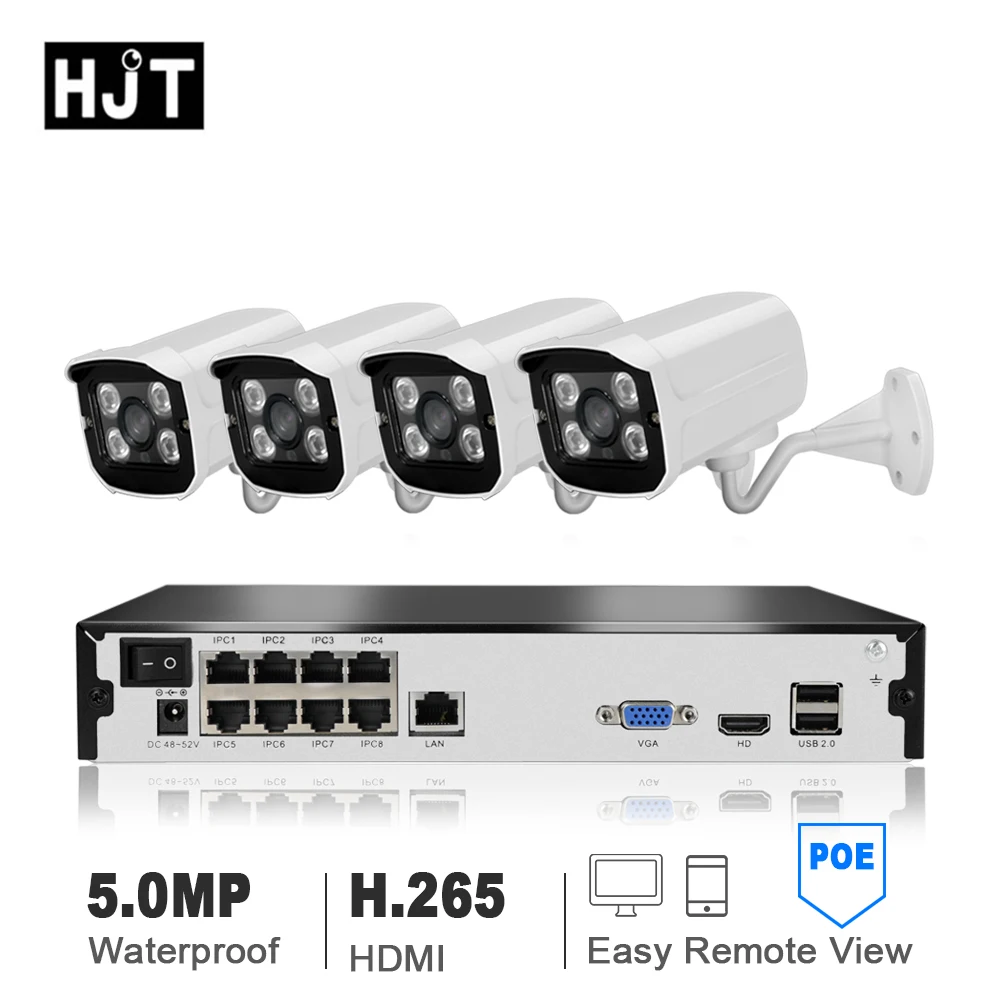 HJT 8CH POE NVR Network Camera 4CH/8CH POE CCTV Camera Kit 48V P2P Outdoor Waterproof Onvif 2.4 Motion Detection AEeye APP 
HJT 8CH POE NVR Network Camera 4CH/8CH POE CCTV Camera Kit 48V P2P Outdoor Waterproof Onvif 2.4 Motion Detection AEeye APP