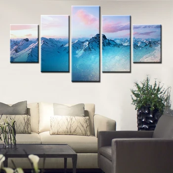 Natural Landscape Paintings Wall Art Snowy Mountains Cloudy Sky 5 Panels Picture Print on Canvas for Modern Home Decoration Gift
Natural Landscape Paintings Wall Art Snowy Mountains Cloudy Sky 5 Panels Picture Print on Canvas for Modern Home Decoration Gift