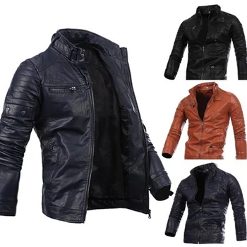 Vogue Street Style Men Jacket Full Sleeve Mens Leather Jacket Multi Zipper Button Collar Men Motorcycle Jacket Men Outerwear
Vogue Street Style Men Jacket Full Sleeve Mens Leather Jacket Multi Zipper Button Collar Men Motorcycle Jacket Men Outerwear