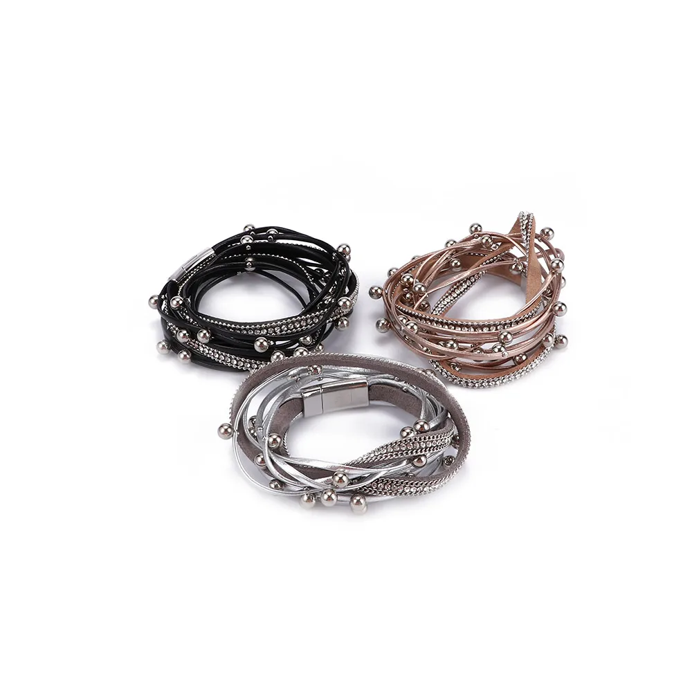 1 Pcs Ladies Multilayer Fashion Jewelry Accessories Bangles Korea Style PU Leather Magnet Buckle Wrap Cuff Charm Bracelets
1 Pcs Ladies Multilayer Fashion Jewelry Accessories Bangles Korea Style PU Leather Magnet Buckle Wrap Cuff Charm Bracelets