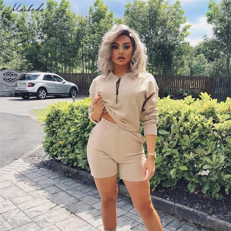 Macheda New Autumn Solid Women Sets Cropped Long Sleeve Tops And Shorts Set 2 Pieces Women Tracksuit Casual T Shirts Shorts
Macheda New Autumn Solid Women Sets Cropped Long Sleeve Tops And Shorts Set 2 Pieces Women Tracksuit Casual T Shirts Shorts