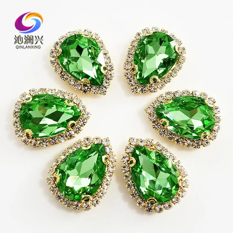 Light green Golden bottom Top grade Glass Crystal buckle,Drop shape sew on rhinestones,Diy wedding decoration 10pcs/pack SWSK15
Light green Golden bottom Top grade Glass Crystal buckle,Drop shape sew on rhinestones,Diy wedding decoration 10pcs/pack SWSK15