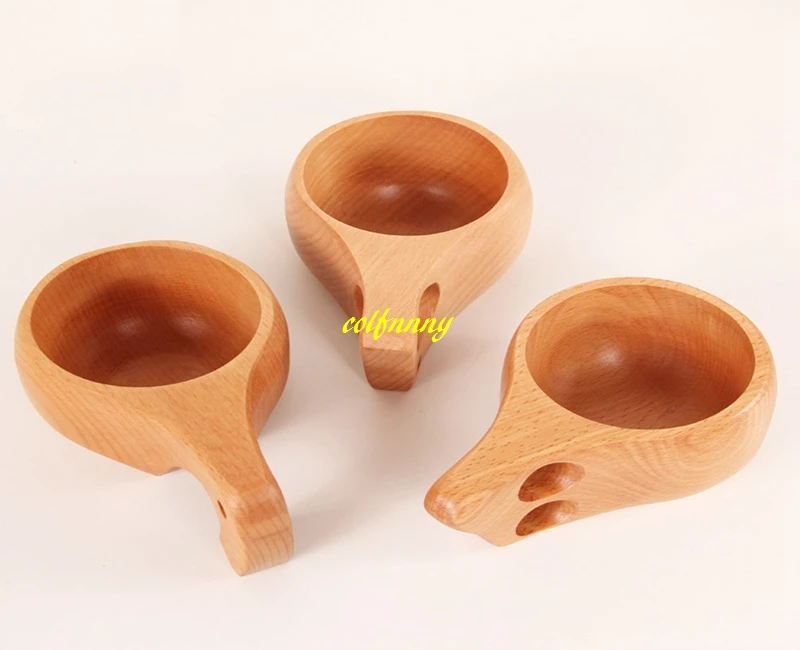 

50pcs/lot Handmade Beech Wooden Water Cups Nordic style Outdoor Wood Wine Cup Elephant Coffee Tea Milk Mug Cups