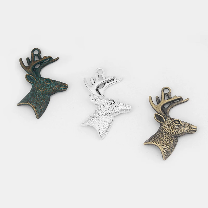 5pcs Antique Silver/Bronze/Verdigris Patina Alloy Deer Head Antler Animal Charms Pendant Jewelry Findings
5pcs Antique Silver/Bronze/Verdigris Patina Alloy Deer Head Antler Animal Charms Pendant Jewelry Findings
