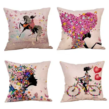 New Flower Butterfly Girl Cushion Cover Cotton Linen Pillow Case Throw Wedding Decorative Pillowcase Cushion Covers 45x45cm
New Flower Butterfly Girl Cushion Cover Cotton Linen Pillow Case Throw Wedding Decorative Pillowcase Cushion Covers 45x45cm