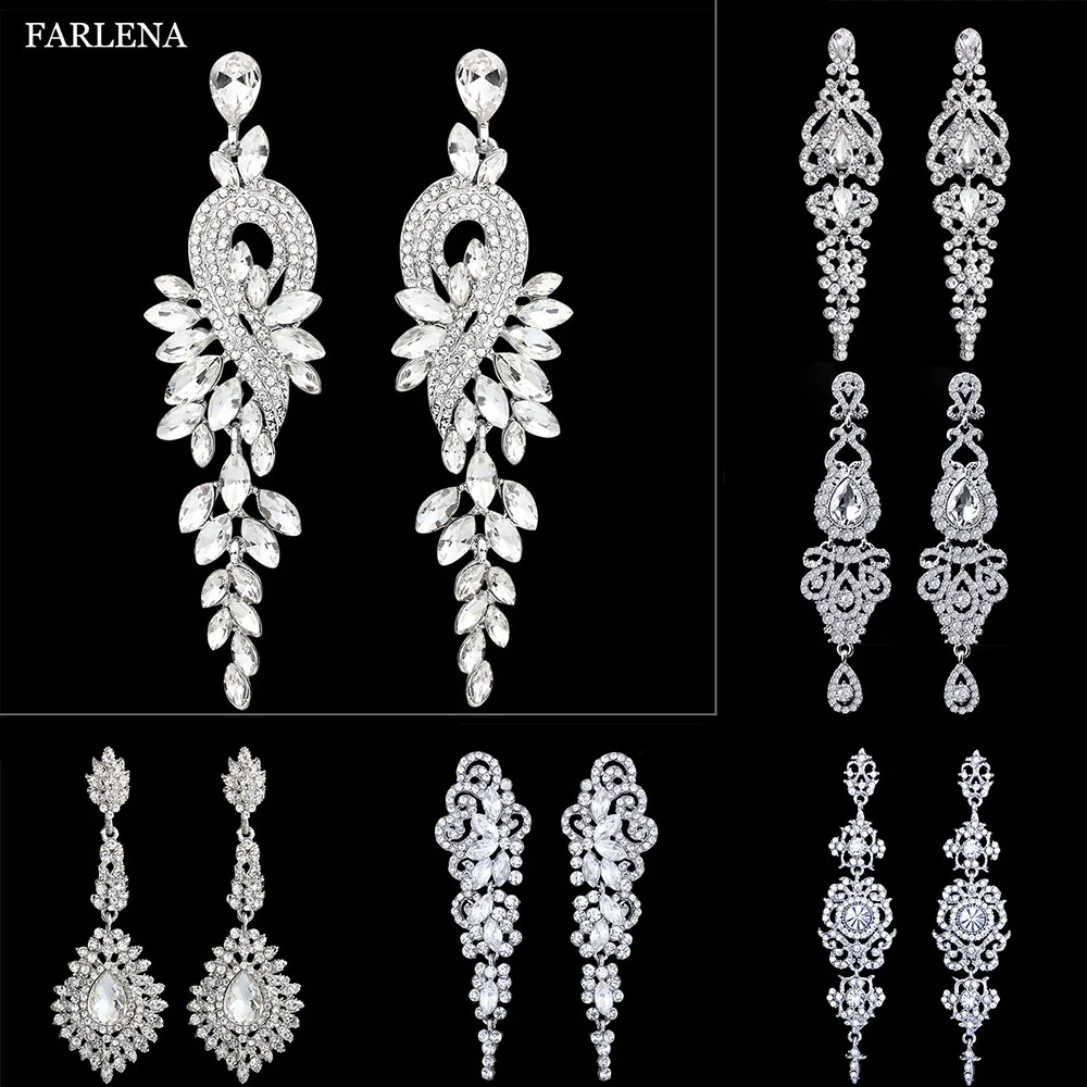 FARLENA Wedding Jewelry Korean Clear Crystal Rhinestones long drop Earrings for Women Fashion Bridal Earrings
FARLENA Wedding Jewelry Korean Clear Crystal Rhinestones long drop Earrings for Women Fashion Bridal Earrings