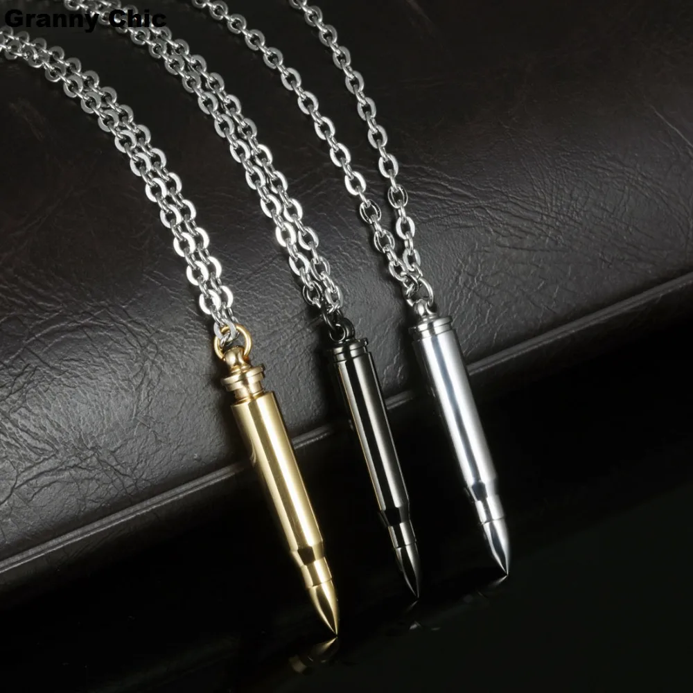 Granny Chic Popular Sale Mens Jewelry High Quality Silver Stainless Steel Bullet Pendant Necklace
Granny Chic Popular Sale Mens Jewelry High Quality Silver Stainless Steel Bullet Pendant Necklace