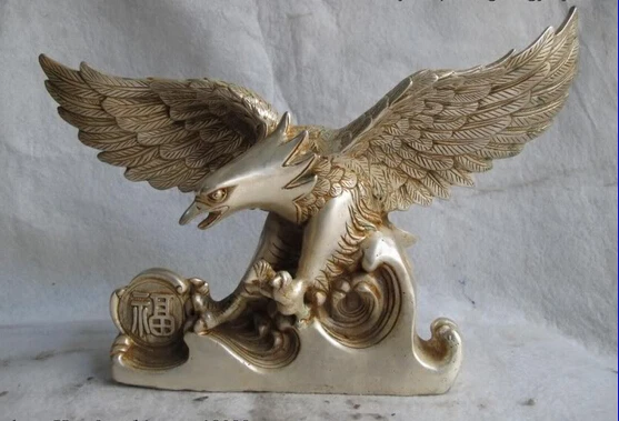 song voge gem S0372 China White Copper Silver FengShui blessing Money Fly Wing Eagle lanneret Statue
song voge gem S0372 China White Copper Silver FengShui blessing Money Fly Wing Eagle lanneret Statue