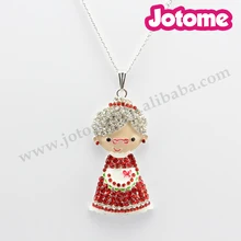Cute Red Apron Grandmother Pendant Multi-color Rhinestone Crystal Pendant/Brooch Pin Cute Red Apron Grandmother Pendant Multi-color Rhinestone Crystal Pendant/Brooch Pin