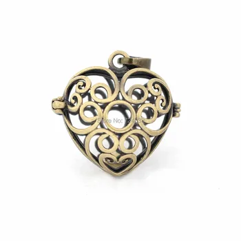 27x17mm Vintage Filigree Flower Hollow Cage Heart Ball Locket Pendants For DIY Essential Oil Diffuser Perfume Chime Making
27x17mm Vintage Filigree Flower Hollow Cage Heart Ball Locket Pendants For DIY Essential Oil Diffuser Perfume Chime Making