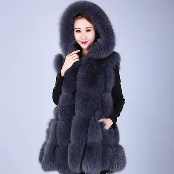 Real Fox Fur Luxury Medium Women Vest with Hat and Spliced Sheep skin Autumn Winter Slim Plus Size Fox Fur Jacket
Real Fox Fur Luxury Medium Women Vest with Hat and Spliced Sheep skin Autumn Winter Slim Plus Size Fox Fur Jacket