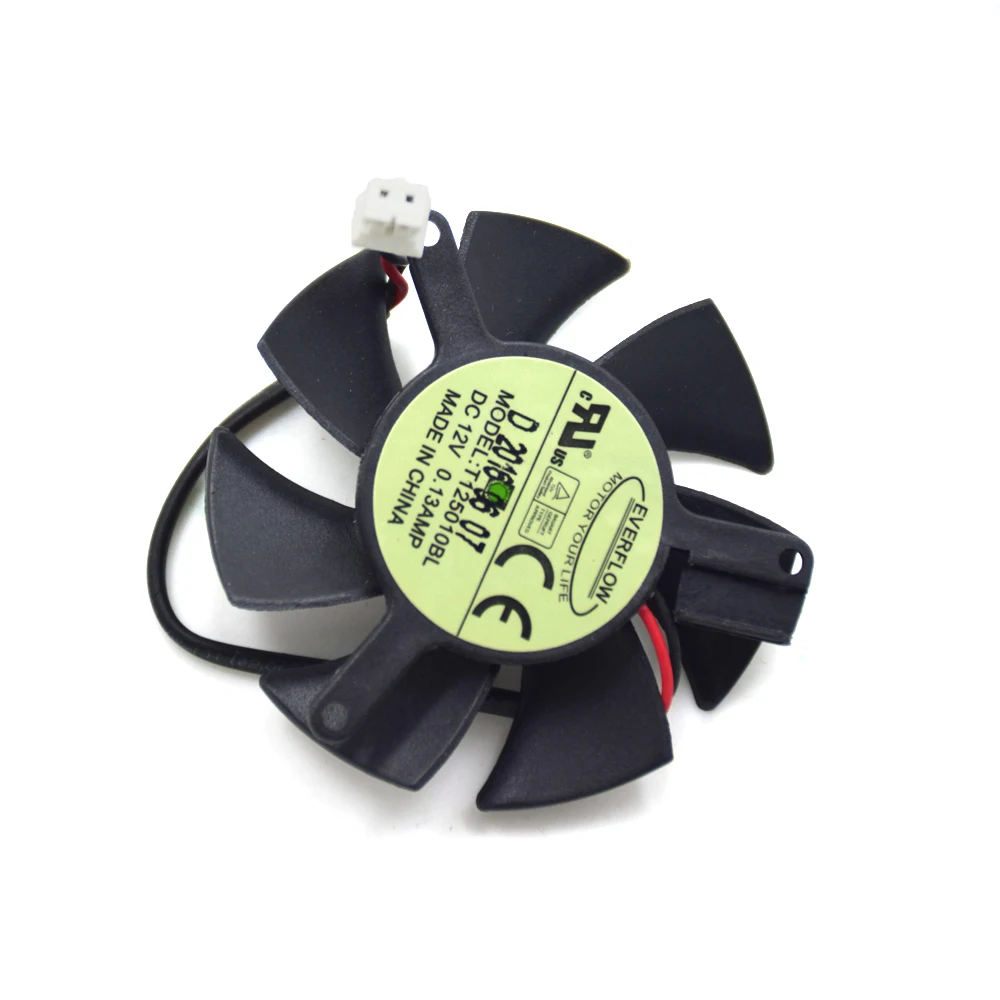 New Original 47MM Everflow T125010BL DC 12V 0.13AMP 2.0 2PIN 40MM GV-N620D3 Graphics Card Cooler Fan
New Original 47MM Everflow T125010BL DC 12V 0.13AMP 2.0 2PIN 40MM GV-N620D3 Graphics Card Cooler Fan
