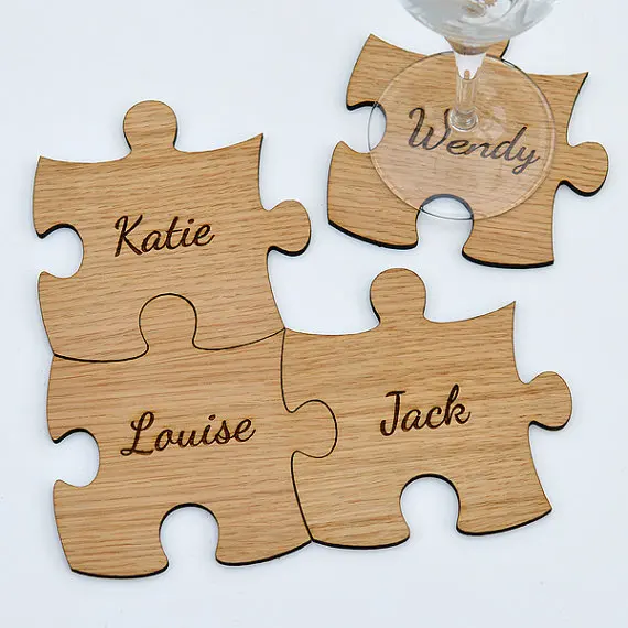 Personalised Wooden Family Jigsaw Puzzle Piece Coasters - Rustic Personalized-Wedding Wooden Coaster
Personalised Wooden Family Jigsaw Puzzle Piece Coasters - Rustic Personalized-Wedding Wooden Coaster