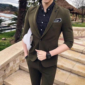 2019 Wedding Suits For Men Terno Masculino Casual Slim Fit Dress Solid 8 Color Groom Mens Suit With Pants 2pcs Set Costume Homme
2019 Wedding Suits For Men Terno Masculino Casual Slim Fit Dress Solid 8 Color Groom Mens Suit With Pants 2pcs Set Costume Homme