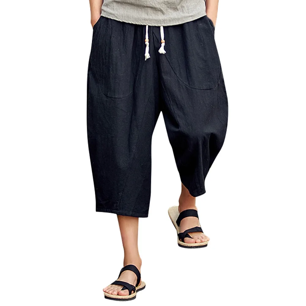 Plus Size Men Trousers Jogger Pants For Men Casual Drawstring Solid Pocket Calf-Length Linen Trousers Loose Harem Pants 2019 Men
Plus Size Men Trousers Jogger Pants For Men Casual Drawstring Solid Pocket Calf-Length Linen Trousers Loose Harem Pants 2019 Men