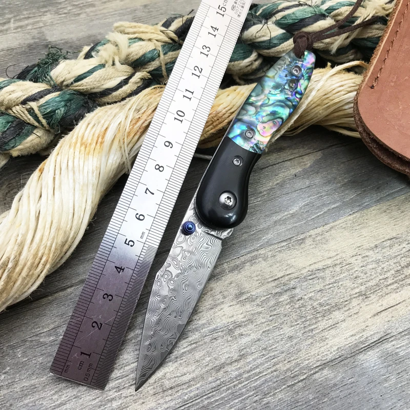 Forged Damascus Folding Knife Outdoor Survival Damascus Steel Natural Color Abalone Handle Tactical Hunting Camping Knives
Forged Damascus Folding Knife Outdoor Survival Damascus Steel Natural Color Abalone Handle Tactical Hunting Camping Knives