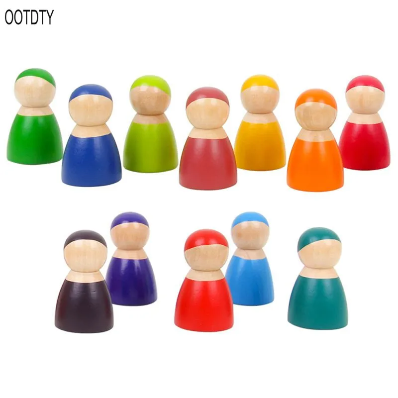 OOTDTY Montessori Set Of 12 Rainbow Friends Peg Dolls Wooden Pretend Play People Figures Baby Toy Environmental Safety Paint
OOTDTY Montessori Set Of 12 Rainbow Friends Peg Dolls Wooden Pretend Play People Figures Baby Toy Environmental Safety Paint