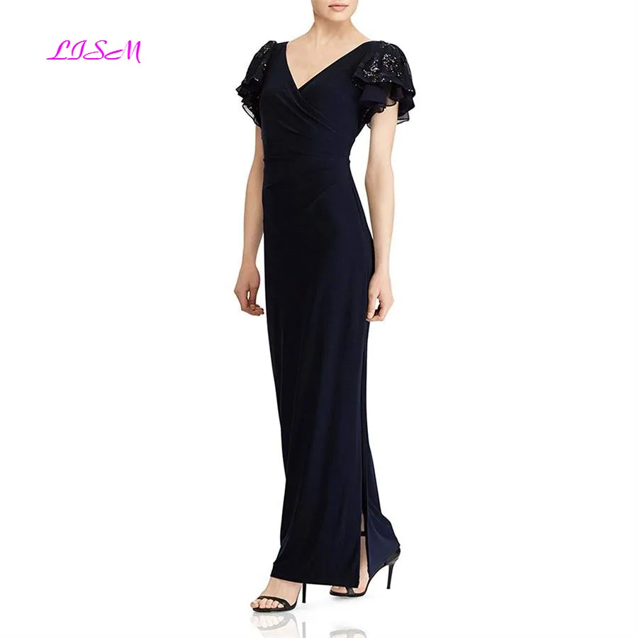 V-Neck Short Sleeves Long Mother of Bride Dress Sleeve Elegant Bodice Side Split Women Formal Evening Gowns Wedding Party Dress
V-Neck Short Sleeves Long Mother of Bride Dress Sleeve Elegant Bodice Side Split Women Formal Evening Gowns Wedding Party Dress