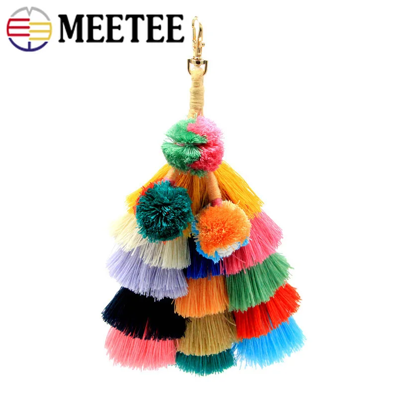 Meetee 24cm Fringe Pendant Bohemian Handmade Cotton Tassels Bag Keychain Buckles Pendant Pompom Bag Tassel Key Ring Decoration
Meetee 24cm Fringe Pendant Bohemian Handmade Cotton Tassels Bag Keychain Buckles Pendant Pompom Bag Tassel Key Ring Decoration