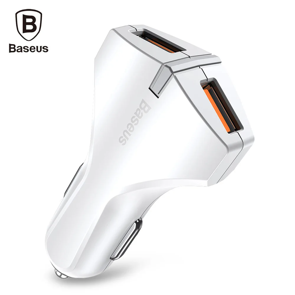 Автомобильное зарядное устройство Baseus Dual USB Quick Charge QC3.0 с светодиодный