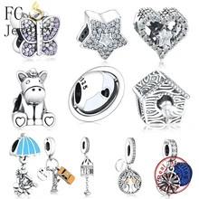 Jóias FC Originais Fit Pandora Encantos Pulseiras 925 Sterling Silver New York Destaque Esmalte Beads Fazer Pingente Berloque(China)