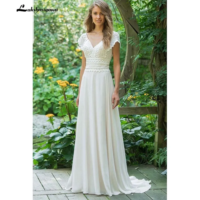 Sexy V Neck Chiffon Beach Wedding Dresses 2019 Lace Court Train Bridal Gowns Plus Size
Sexy V Neck Chiffon Beach Wedding Dresses 2019 Lace Court Train Bridal Gowns Plus Size