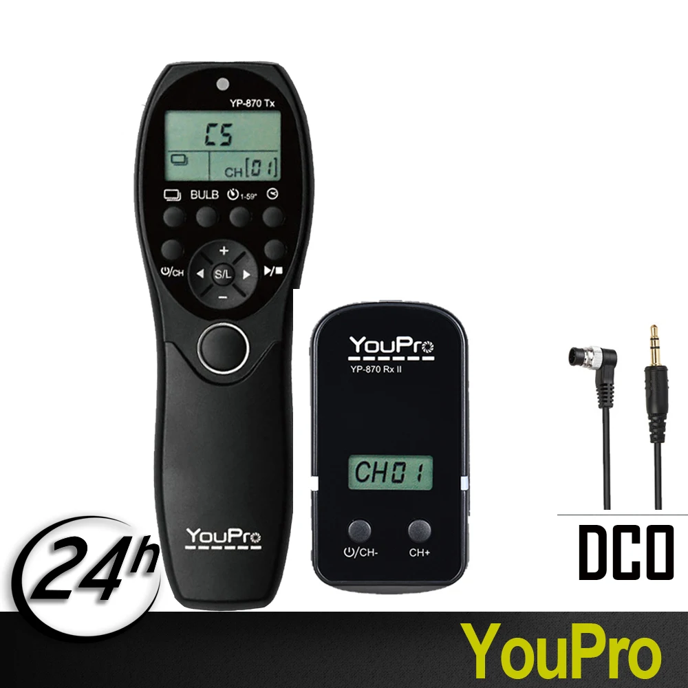 YouPro YP-870 II DC0 Wireless Shutter Timer Remote for Nikon D810 D800 D800E D700 D500 D5 D4 D300 D3S D200 D100 D1H DSLR Camera
YouPro YP-870 II DC0 Wireless Shutter Timer Remote for Nikon D810 D800 D800E D700 D500 D5 D4 D300 D3S D200 D100 D1H DSLR Camera