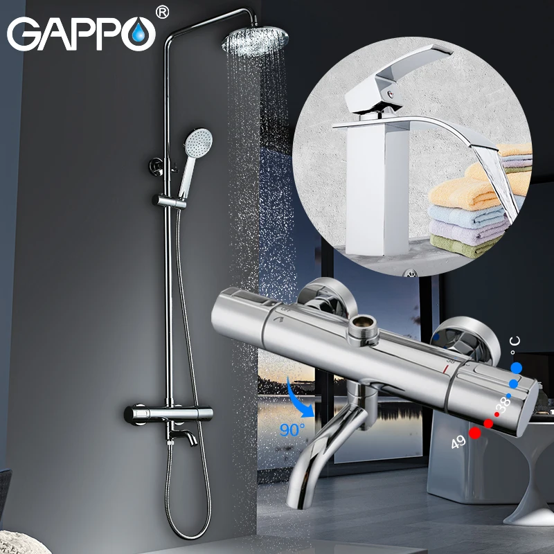 

GAPPO shower faucet basin waterfall faucets shower mixer tap bath faucet Rainfall taps bath thermostatic Sensor Faucets