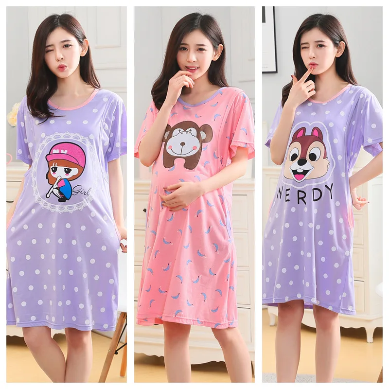 Pregnant women cartoon dress summer pregnancy pajamas lactation thin cotton postpartum clothes maternity nursing sleepwear
Pregnant women cartoon dress summer pregnancy pajamas lactation thin cotton postpartum clothes maternity nursing sleepwear