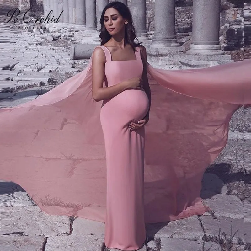PEORCHID Sexy Evening Dress With Long Cape Floor Length Women Pregnant Photo Dress Vestido Formal Mujer Party Gown 2019
PEORCHID Sexy Evening Dress With Long Cape Floor Length Women Pregnant Photo Dress Vestido Formal Mujer Party Gown 2019