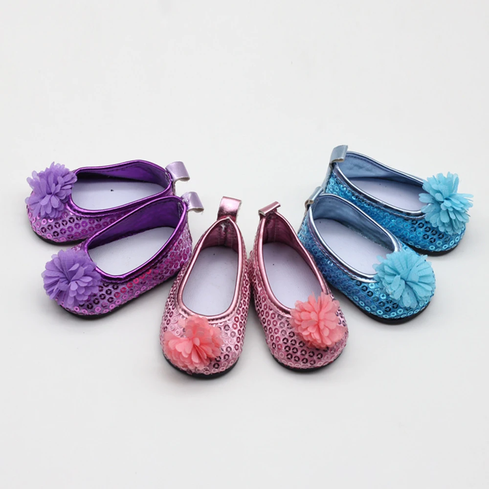 Fashion doll shoes for dolls fits 43 cm baby born Zapf dolls and 18 Girl Flower doll shoes accessory for children gift (9)