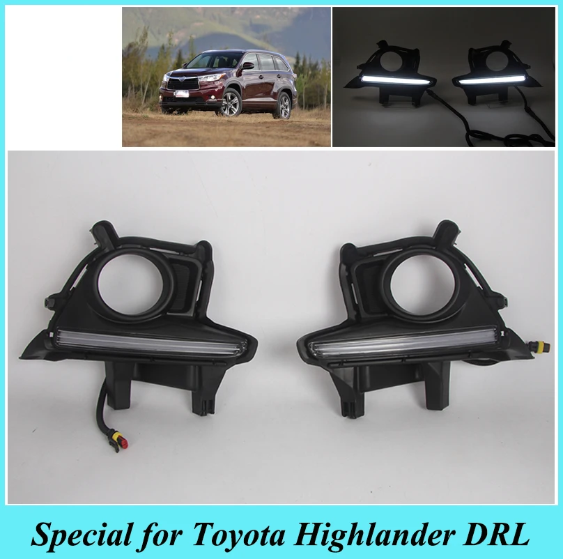 1-Set-For-Toyota-Highlander-2014-2015-2016-LED-DRL-Daytime-Running-Lights-Daylight-Waterproof-Fog