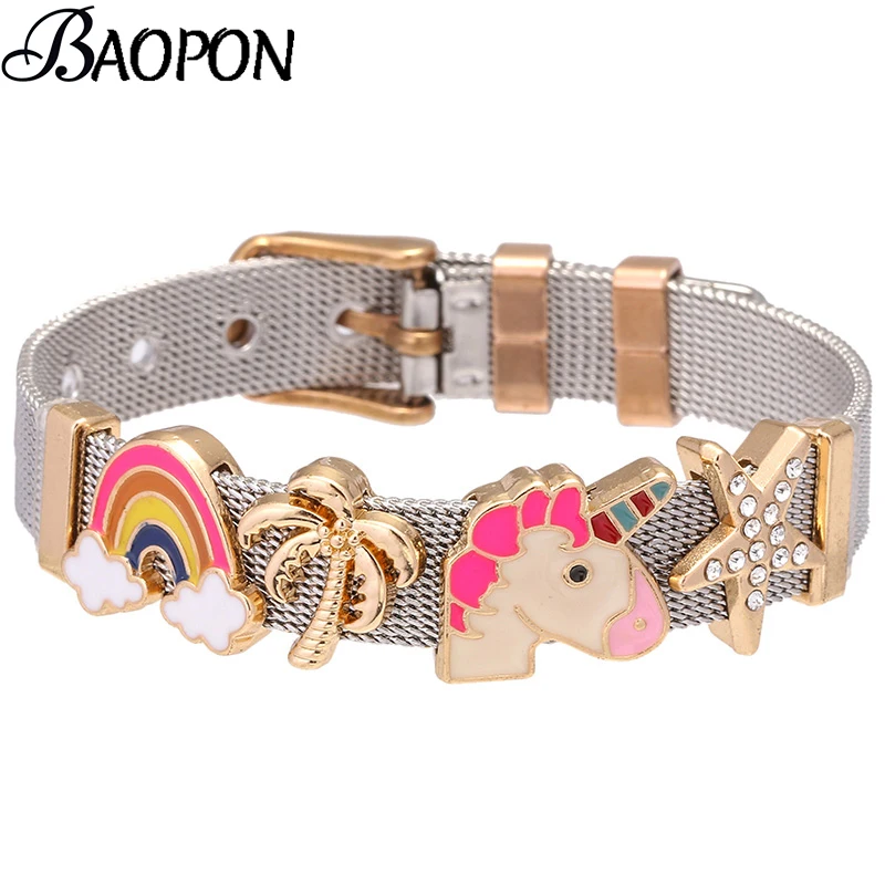 Keeper Unicorn Charms Mesh Wrappable Bracelets with Stainless Steel Star Rainbow Slide Charms Bracelets Bangle For Women Gift
Keeper Unicorn Charms Mesh Wrappable Bracelets with Stainless Steel Star Rainbow Slide Charms Bracelets Bangle For Women Gift