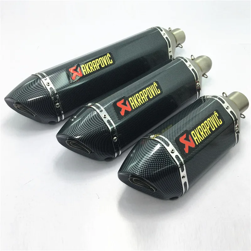 Motorcycle Exhaust Universal 51mm Length 570mm 470mm 380mm Stainless Steel Akrapovic Carbon Fiber Color Scooter Exhaust Muffler
Motorcycle Exhaust Universal 51mm Length 570mm 470mm 380mm Stainless Steel Akrapovic Carbon Fiber Color Scooter Exhaust Muffler