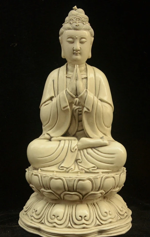 15" Chinese Buddhism Porcelain Sit Lotus Avalokitesvara Boddhisattva God Statue
15" Chinese Buddhism Porcelain Sit Lotus Avalokitesvara Boddhisattva God Statue