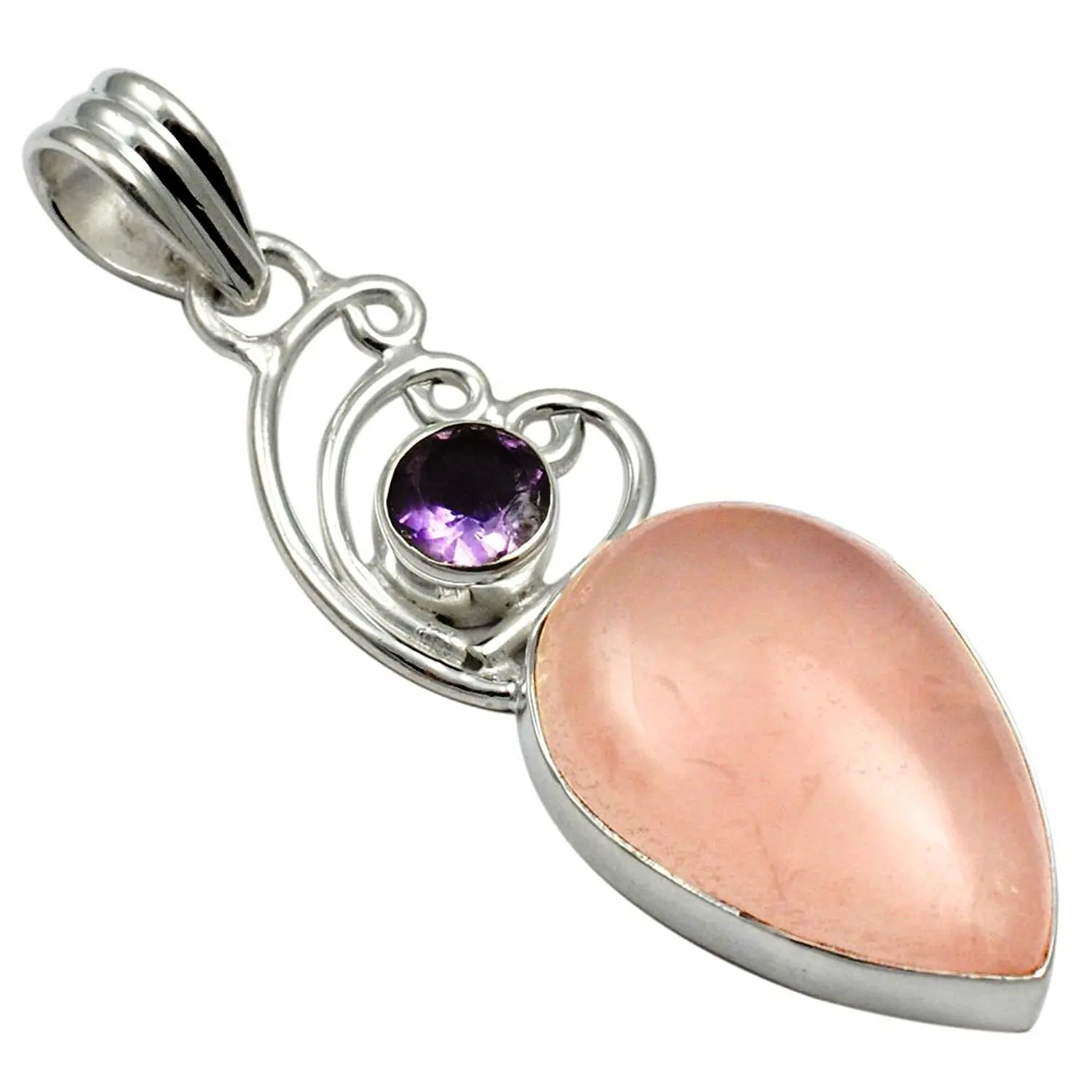 Lovegem Genuine Rose Quartz & Amethyst Pendant 925 Sterling Silver ,50 mm, AP4173
Lovegem Genuine Rose Quartz & Amethyst Pendant 925 Sterling Silver ,50 mm, AP4173