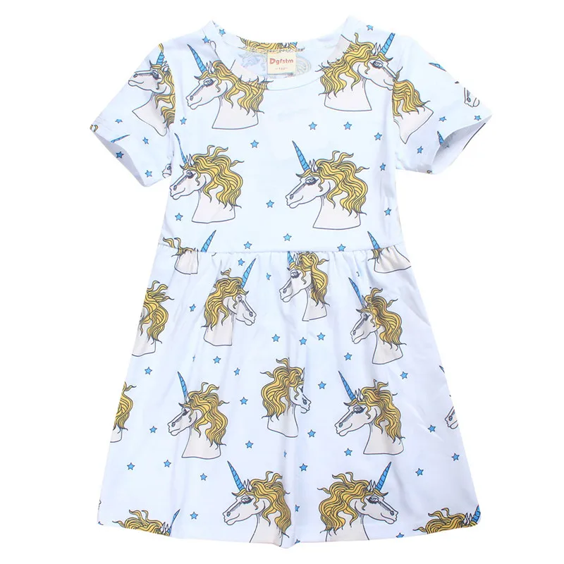 Girls Dress Cerise Unicorn Star Woven Dress Red Unicorn Star princess Dress White for girls kids clothing bobo choses (1)