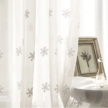 White Cotton Linen Sheer Curtains Fabric Christmas Snowflake Embroidery Tulle for Children Bedroom Bay Window Living Room
White Cotton Linen Sheer Curtains Fabric Christmas Snowflake Embroidery Tulle for Children Bedroom Bay Window Living Room
