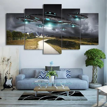 5 Piece Canvas Art Flying UFO Painting Dark Sky Wall Pictures Decor Framed Modular Painting Free Shipping
5 Piece Canvas Art Flying UFO Painting Dark Sky Wall Pictures Decor Framed Modular Painting Free Shipping