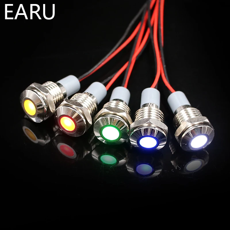 12mm Waterproof IP67 LED Metal Warning Indicator Light Signal Lamp Pilot + Wire 3V 5V 6V 12V 24V 110V 220v Red Yellow Blue Green
12mm Waterproof IP67 LED Metal Warning Indicator Light Signal Lamp Pilot + Wire 3V 5V 6V 12V 24V 110V 220v Red Yellow Blue Green