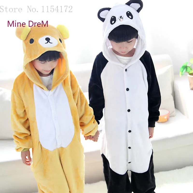 

Kigurumi Panda Onesies Pajamas Cartoon Animal Pyjamas Kids Relax bear Onesies Costume Party Dress Halloween Pijamas