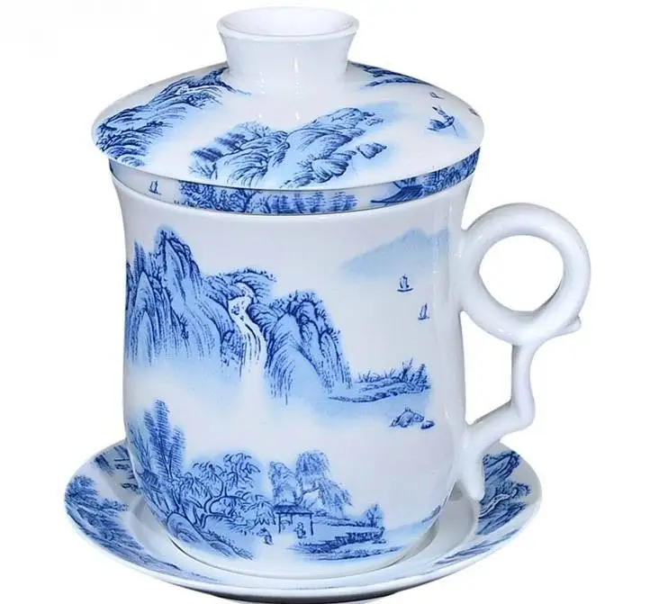 2017 New Landscape 350CC Ceramic Tea Cup Bone China Cup With Filter Chinese Kung Fu Teacup Blue and White Cups and Saucers
2017 New Landscape 350CC Ceramic Tea Cup Bone China Cup With Filter Chinese Kung Fu Teacup Blue and White Cups and Saucers